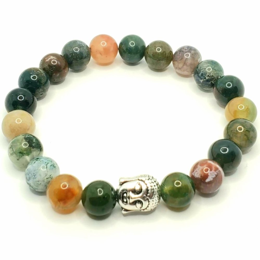 Natural Indian Agate gemstone bracelet
